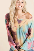 Tie-Dye Print French Terry Sweatshirt | Cozy Women’s Casual Pullover