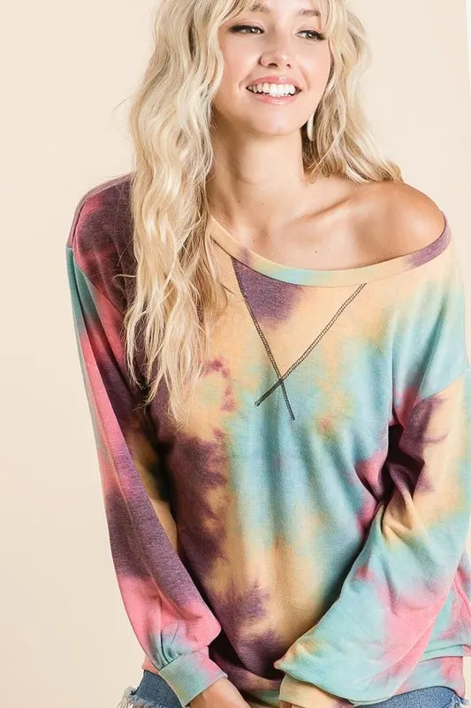 Tie-Dye Print French Terry Sweatshirt | Cozy Women’s Casual Pullover