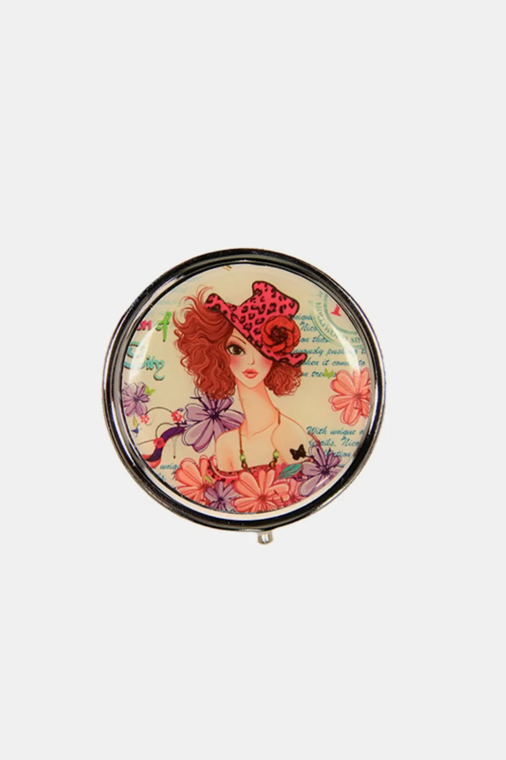 Nicole Lee Metallic Circular Large Pill Case – Stylish & Spacious Organizer