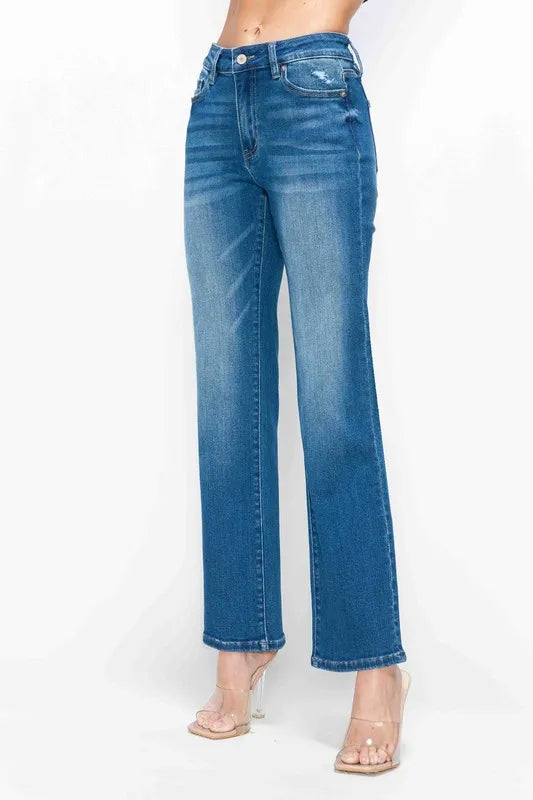 Cat’s Whiskers High Rise Straight Jeans – Classic, Flattering & Comfy