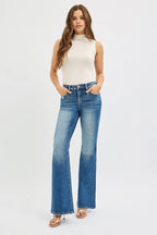 Tummy Control High Rise Flare Jeans | Flattering Retro Style
