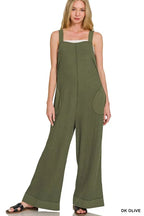 Waffle Knit Wide Leg Overalls – Adjustable Straps & Relaxed Fit