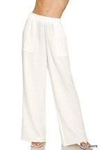 Zenana Double Gauze Elastic Band Pants – Lightweight & Relaxed Fit