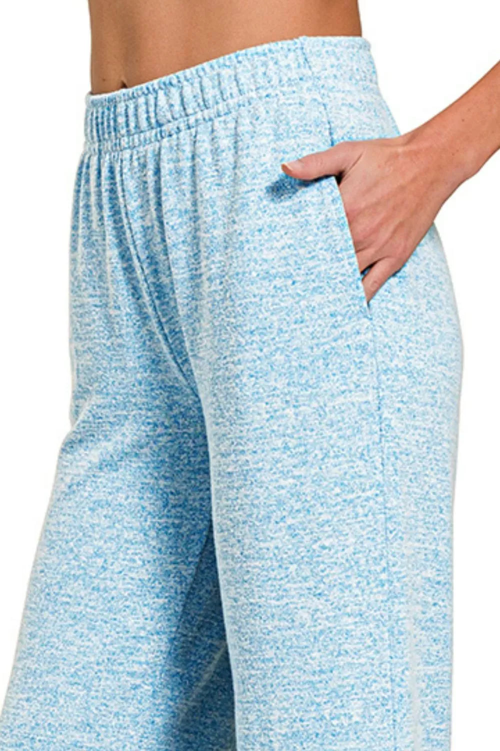 Zenana Soft Melange Hacci Lounge Pants – Cozy Relaxed Comfort