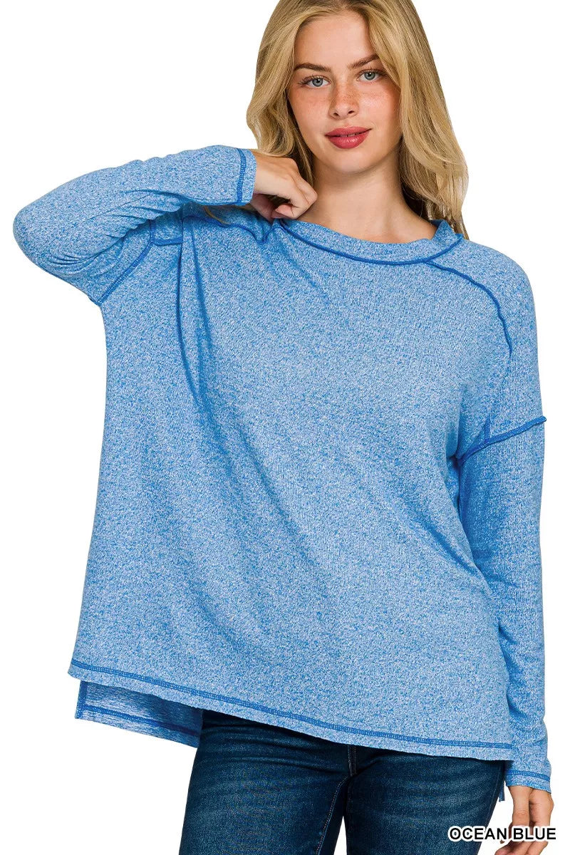 Pink Long Sleeve T-Shirt for Women | Soft Cotton Blend Casual Top