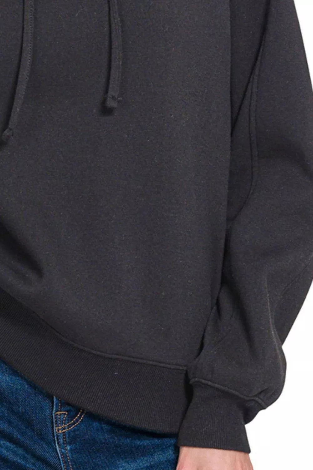 Zenana Relaxed Fit Fleece Pullover Hoodie – Soft Cozy Essential