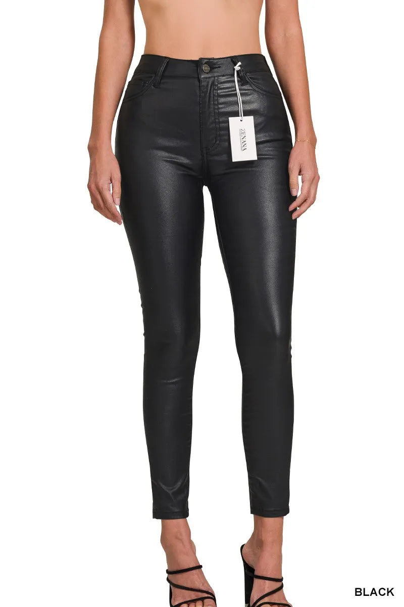 Zenana Faux Leather Stretch Skinny Pants – Sleek Edgy Style