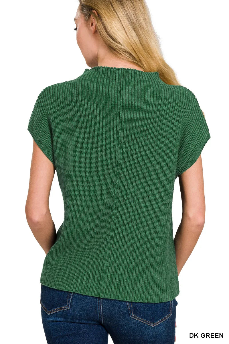 Mock Neck Short Sleeve Sweater Sophisticated & Versatile Style