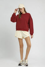 Round Neck Pleated Sweatshirt – Chic, Comfy & Effortlessly Stylish
