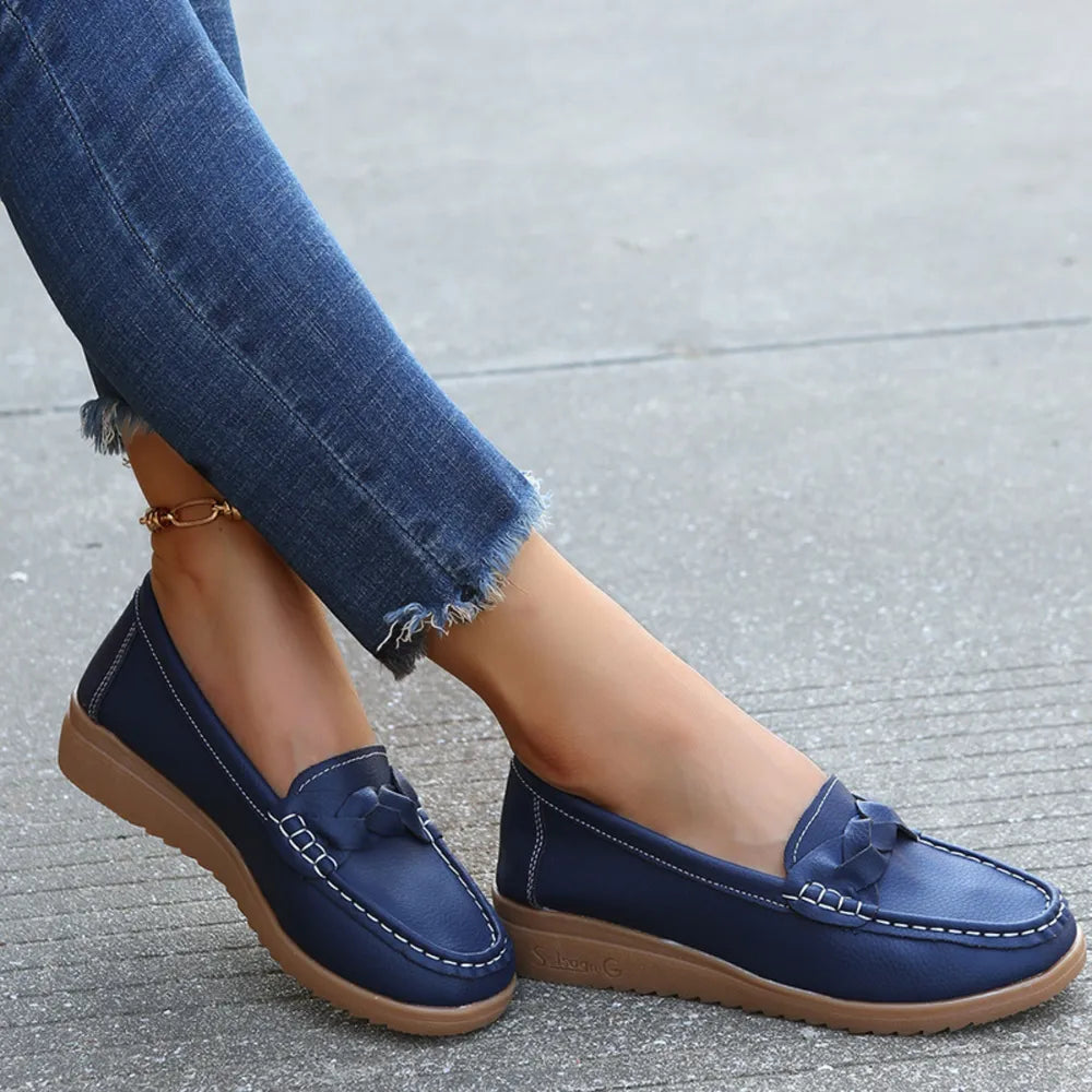 Weave Wedge Heeled Loafers – Comfortable Chic Everyday Shoes