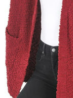 Long Sleeve Popcorn Sweater Cardigan – Cozy Knit with Pockets
