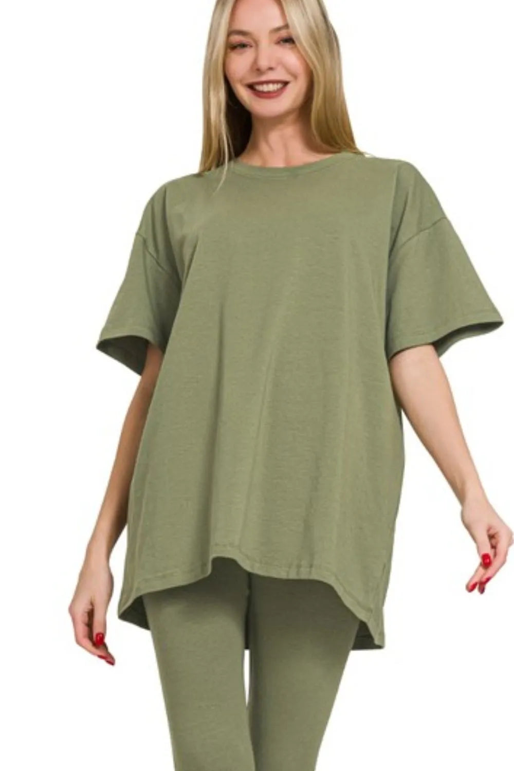 Cotton Round Neck Top & Legging Set – Zenana Comfy Lounge Wear