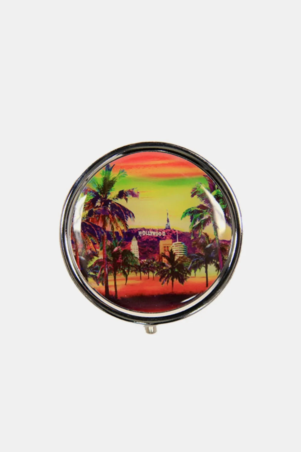 Nicole Lee Metallic Circular Large Pill Case – Stylish & Spacious Organizer