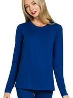 Microfiber Round Neck Top & Leggings Set – Soft & Stylish Loungewear