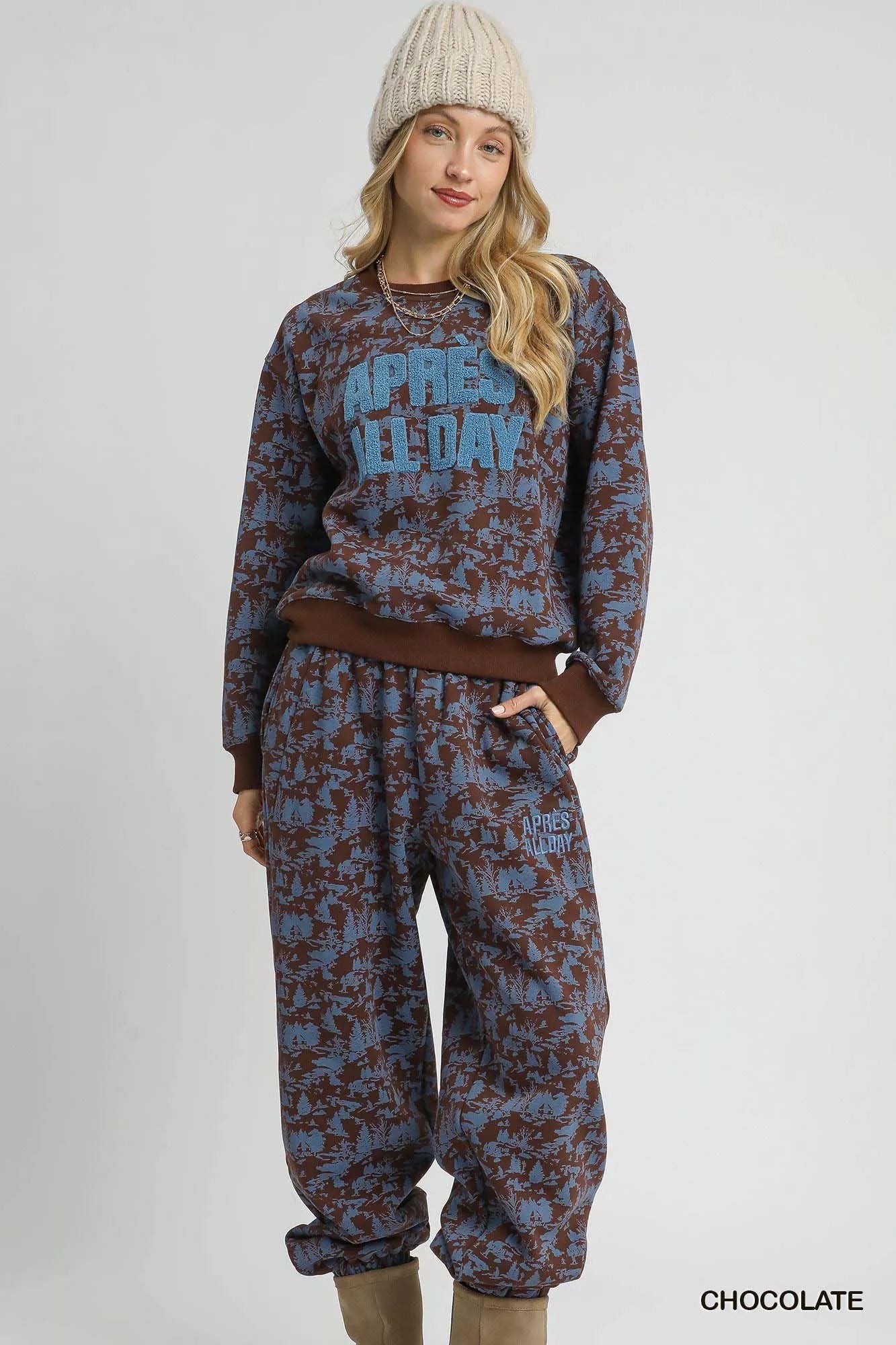 Scenic Print Cropped Sweatshirt – Trendy Casual Streetwear