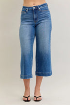 Judy Blue Mid Rise Crop Wide Leg Jeans – Trendy Modern Fit