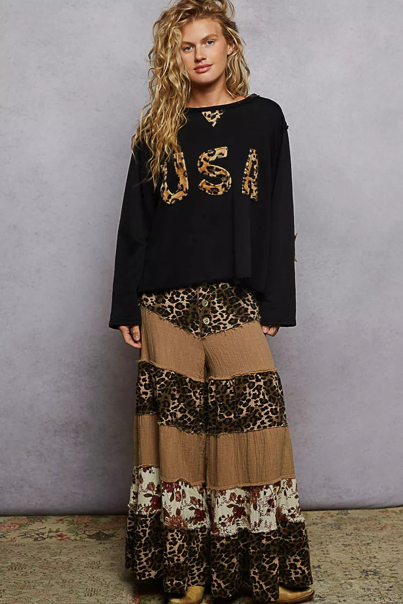 POL USA Patch French Terry Sweatshirt – Cozy Long Sleeve Casual Style