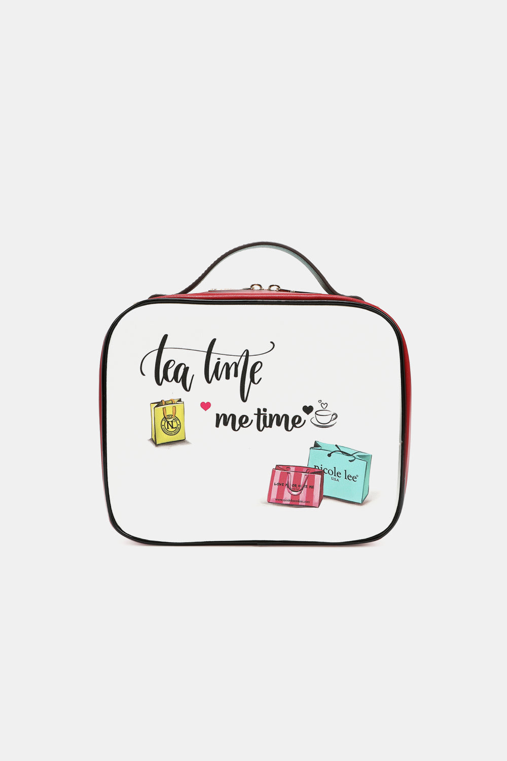 Nicole Lee Printed Handbag – Pebbled & Patent Leather with 3 Pouches