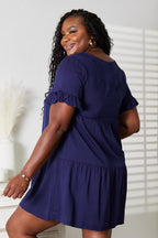 V-Neck Tiered Dress with Flounce Sleeves Elegant & Feminine Style