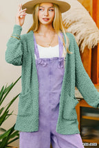 Long Sleeve Popcorn Knit Cardigan with Pockets – Cozy Layering Piece