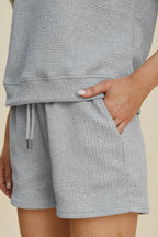 Textured Short Sleeve Top & Shorts Set – Comfy, Chic & Versatile