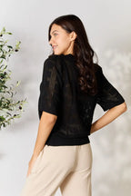 Solid Knit Half Sleeve Top – Classic Round Neck Everyday Top