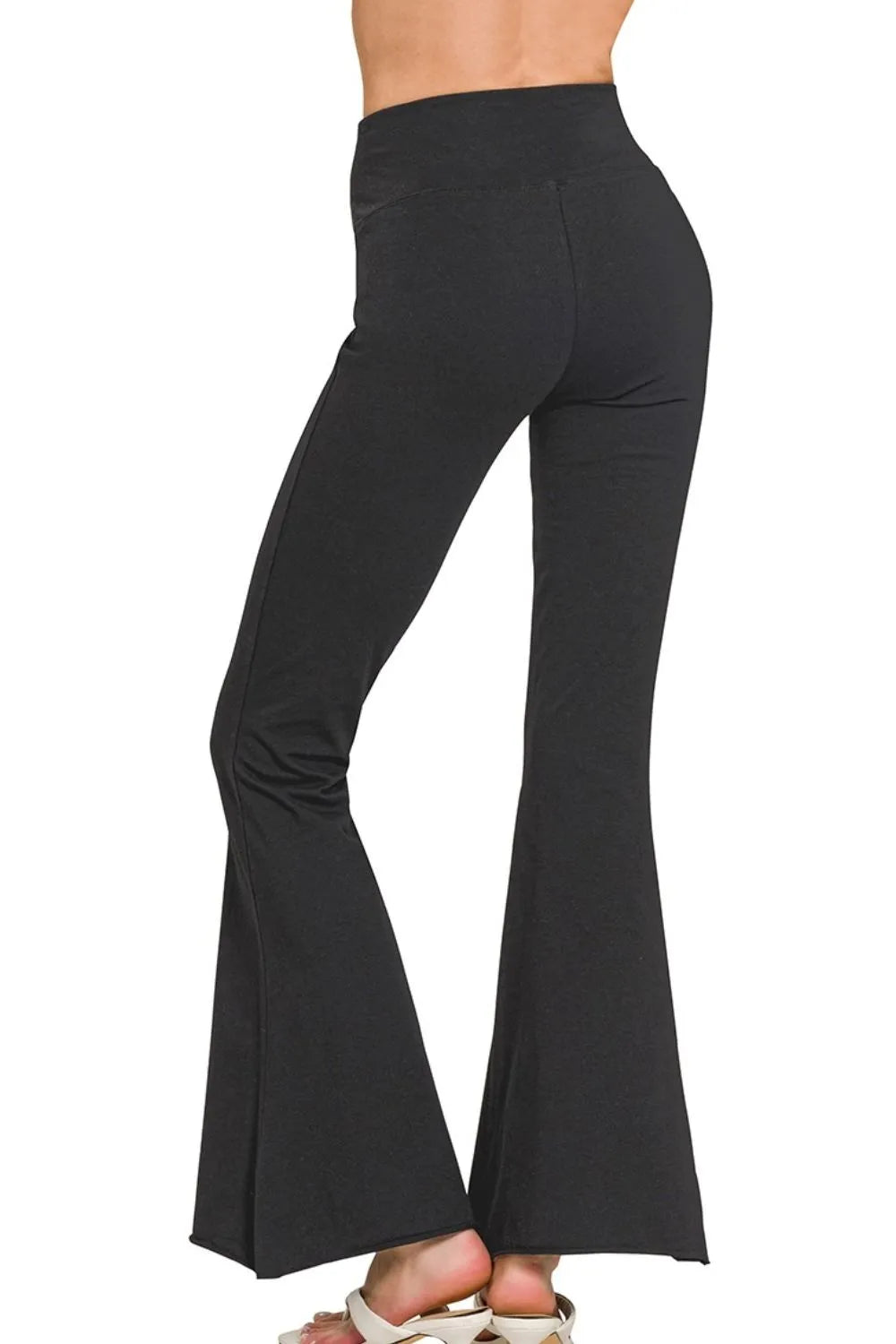 High-Waisted Flare Pants – Seamless, Stretchy & Stylish in Charcoal