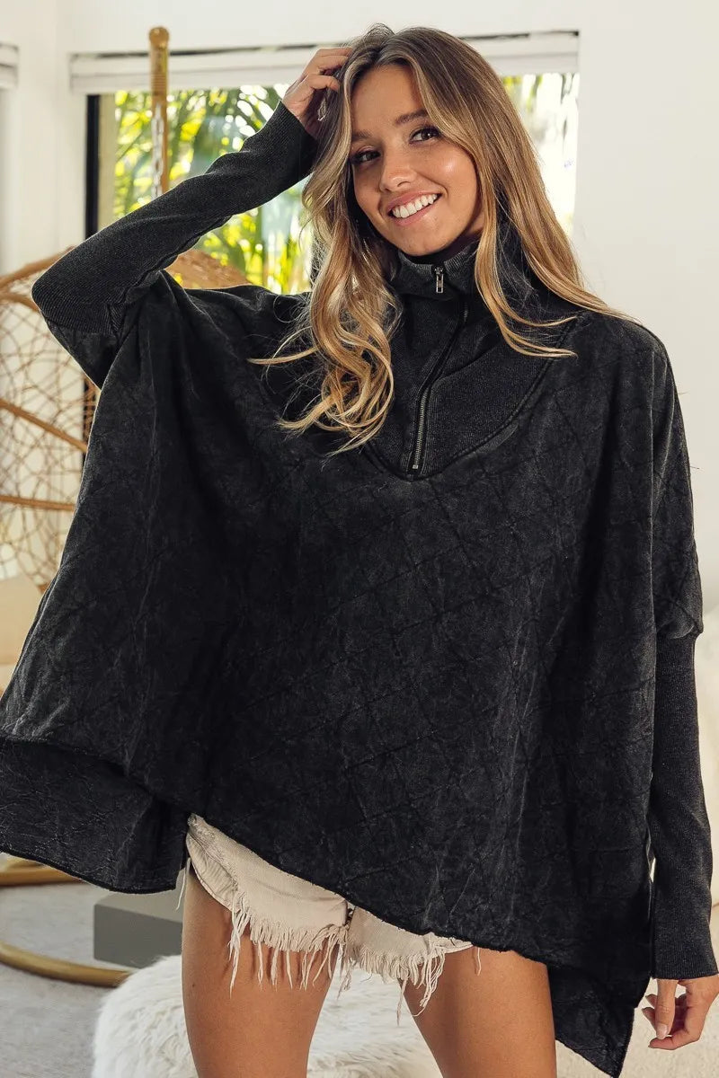 Oversized Fleece Quarter-Zip Sweatshirt – Soft Cozy & Street-Ready