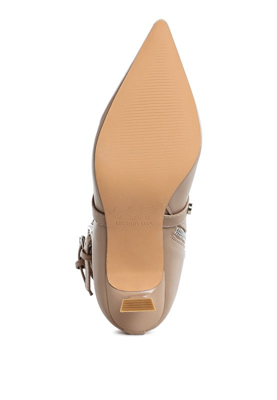 Rag Company Jacinta Strappy Boots – Chic Slim Flared Heel Style