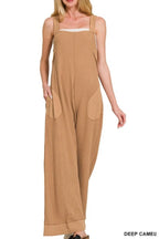Knit Waffle Wide-Leg Overalls – Relaxed, Textured & Everyday Cozy