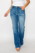 Distressed High Rise Bootcut Jeans – Vintage Style & All-Day Comfort