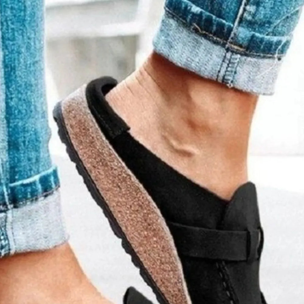 Round Toe Low Heel Buckle Loafers – Classic Comfortable Style