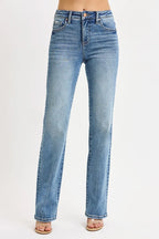 Dreamkue-Risen Women's High Rise Straight Jeans with Tummy Control