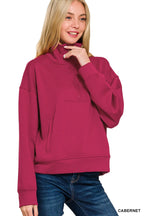 Women’s Scuba Half Zip Sweatshirt with Pockets | Sporty Casual Pullover