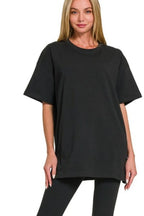 Oversized T-Shirt & Leggings Set – Comfy, Stretchy & Stylish in Black