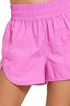 Windbreaker Running Shorts with Smocked Waistband – Sporty & Breathable