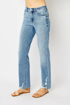 Judy Blue High Waist Heavy Destroy Straight Jeans – Edgy Denim Style