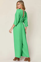 Surplice Wide Leg Jumpsuit with Pockets – Flattering, Chic & Comfy
