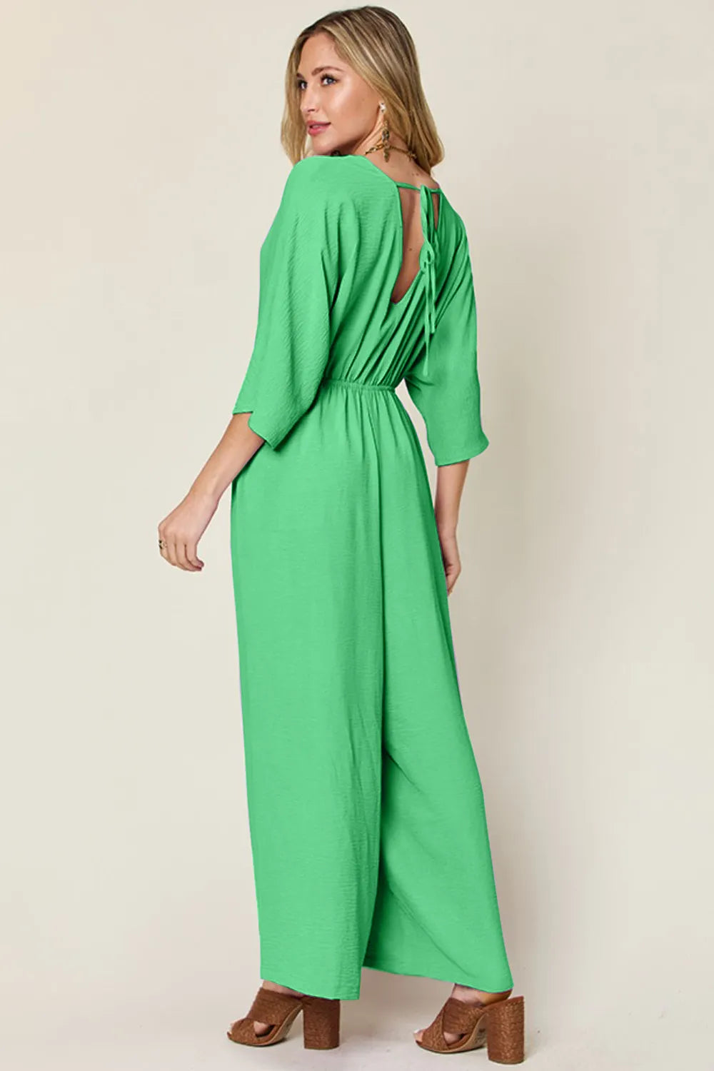 Surplice Wide Leg Jumpsuit with Pockets – Flattering, Chic & Comfy