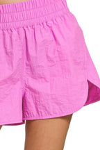 Windbreaker Running Shorts with Smocked Waistband – Sporty & Breathable