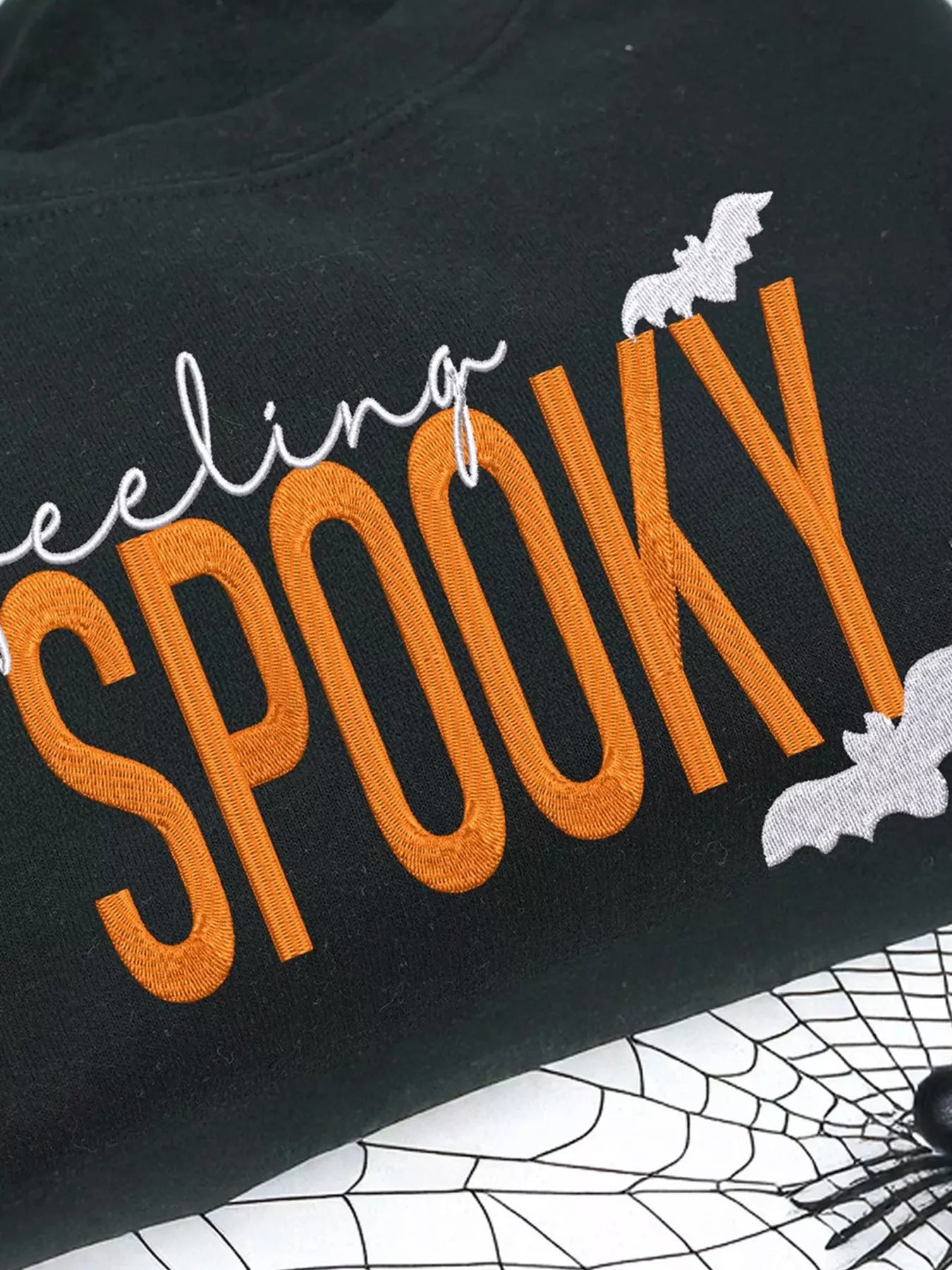 Feeling Spooky Halloween Embroidered Sweatshirt – Cozy & Festive