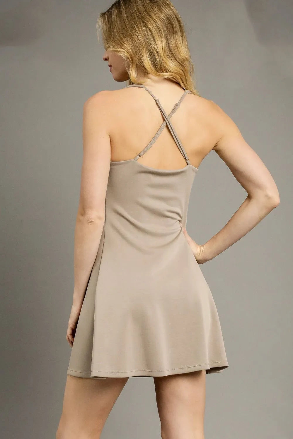 Umgee Crisscross Square Neck Active Dress Stylish & Performance Ready