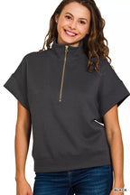Zenana Scuba High Neck Half Zip Pullover Top – Sporty Chic Comfort