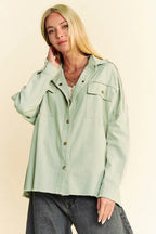 Davi & Dani Multi Color Rock & Roll Fringed Hem Loose Fit Shacket