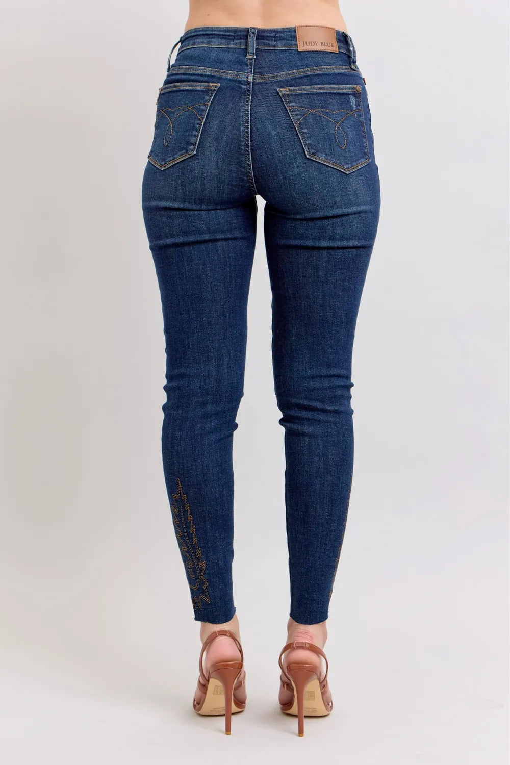 Judy Blue High Rise Embroidered Skinny Jeans – Chic Statement Denim
