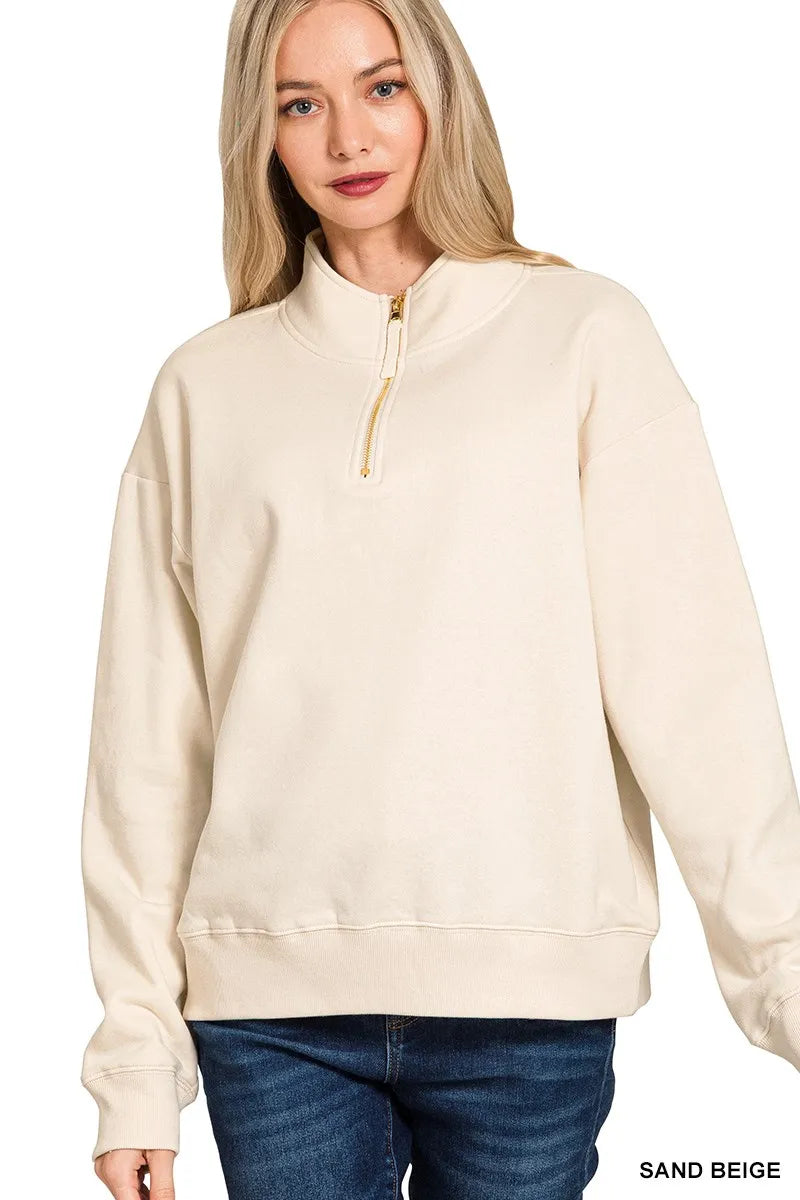 Fleece Half Zip Sweatshirt – Cozy Casual Layer for Cool Weather
