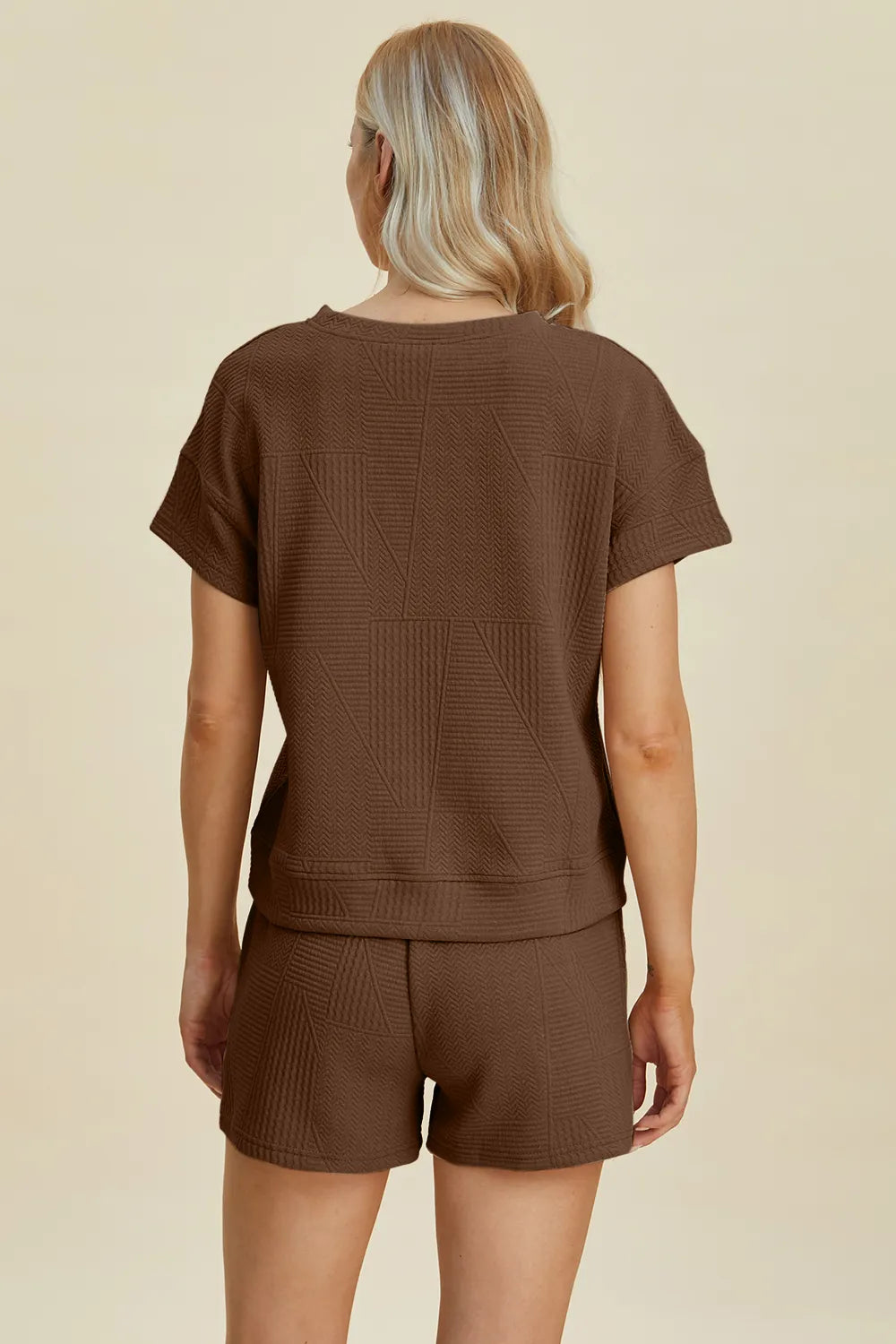 Textured Short Sleeve Top & Shorts Set – Comfy, Chic & Versatile