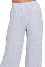Zenana Soft Melange Hacci Lounge Pants – Elastic Waist Comfort