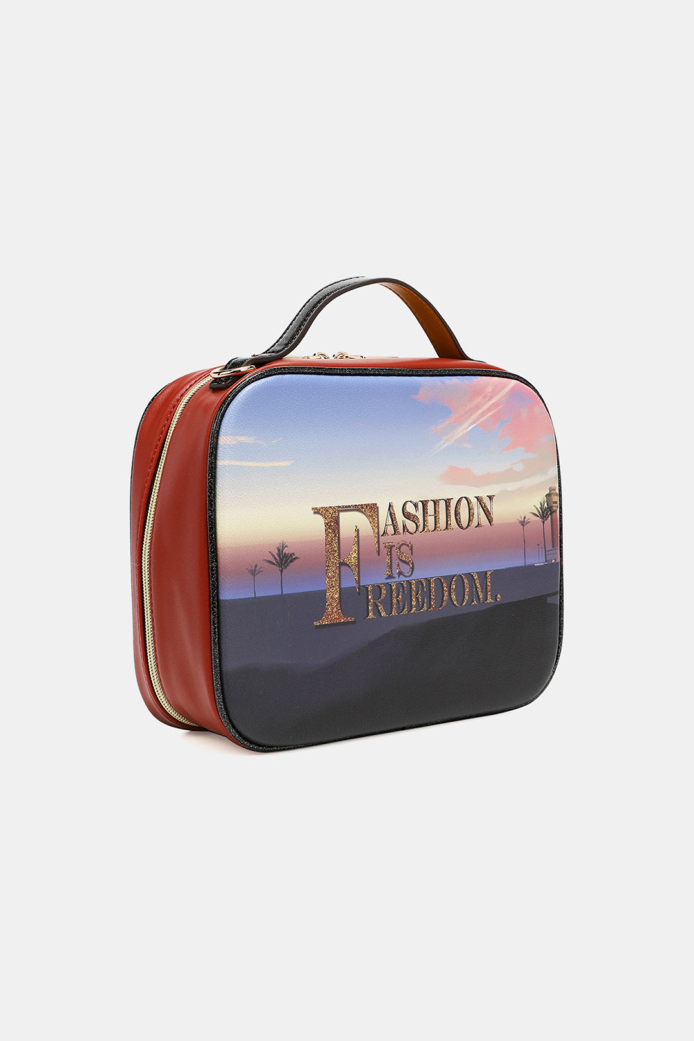 Nicole Lee Printed Handbag – Pebbled & Patent Leather with 3 Pouches
