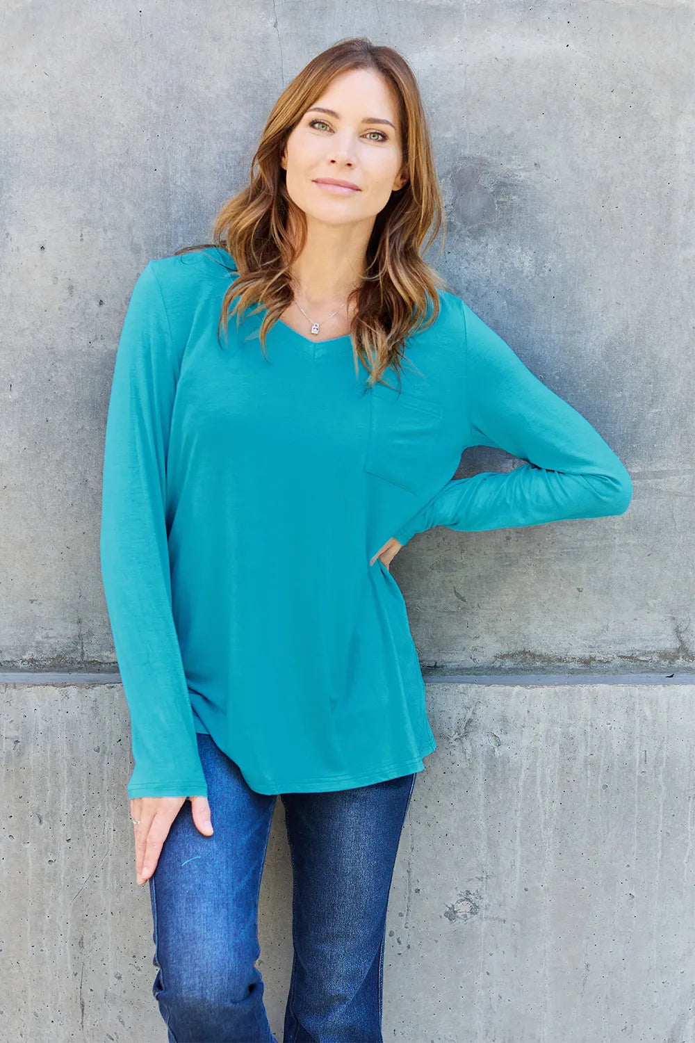 V-Neck Long Sleeve Top – Classic, Flattering & Versatile